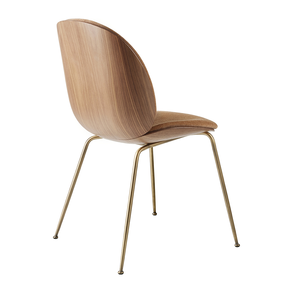 Gubi Beetle Dining Chair I Front Upholstered I Conic Base I Veneer