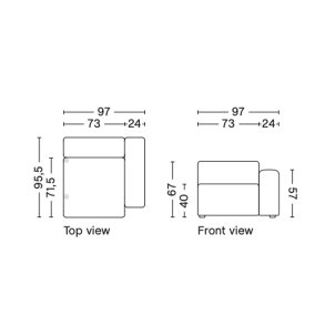 HAY - Mags Modul | Narrow | Right End | Low Armrest | 1065