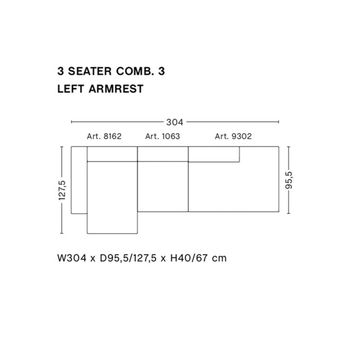 HAY - Mags Sofa | Frdige kombinationer | 3 Seater