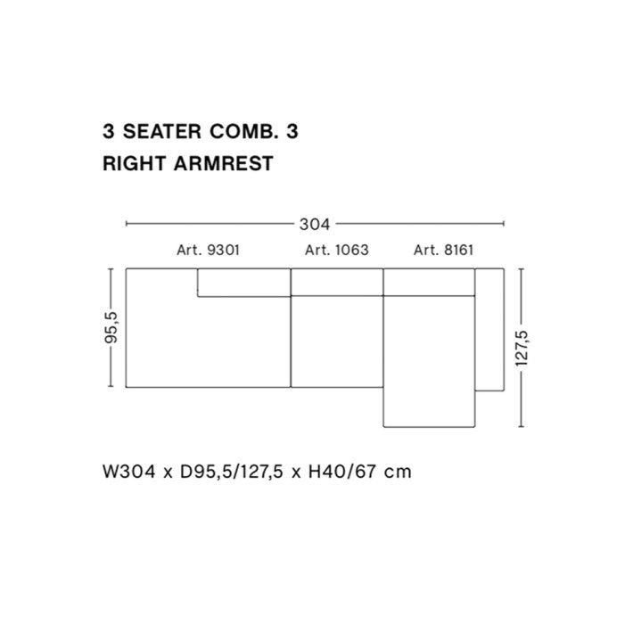 HAY - Mags Sofa | Frdige kombinationer | 3 Seater