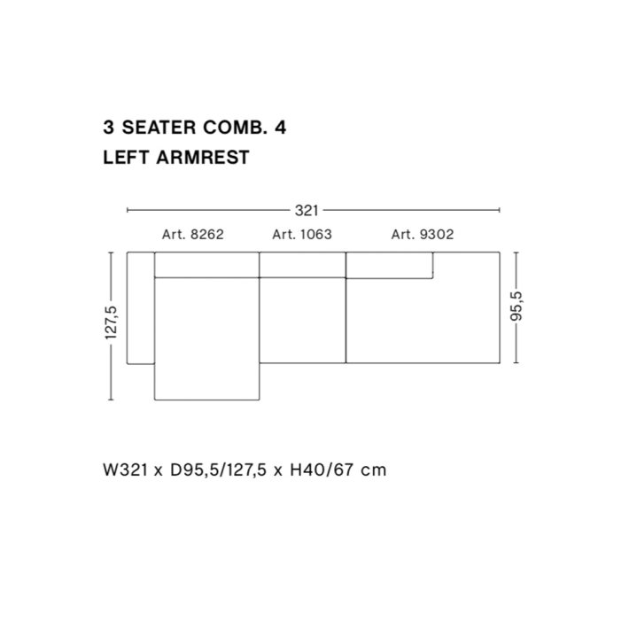 HAY - Mags Sofa | Frdige kombinationer | 3 Seater