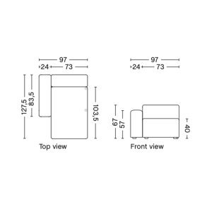 HAY - Mags Modul | Chaise Longue | Narrow | Left End | Low Armrest | 8164