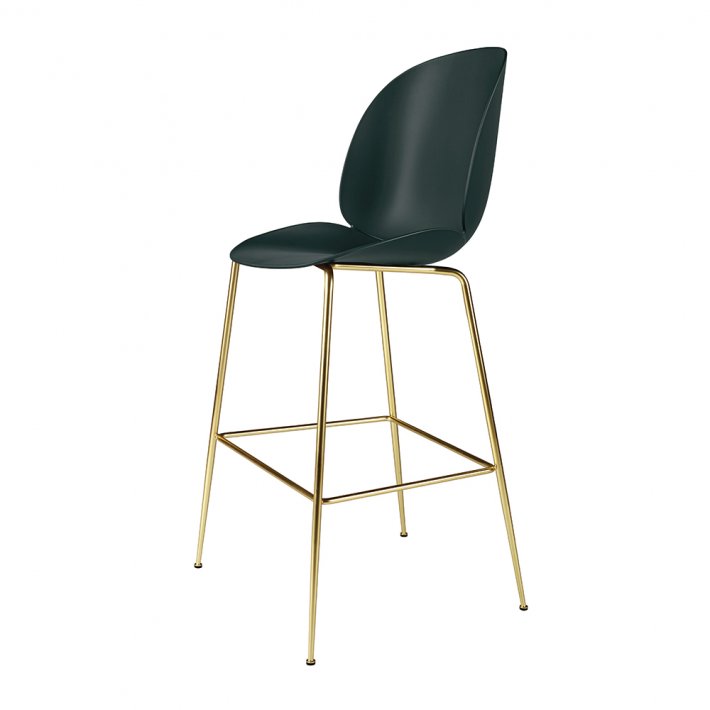 Gubi - Beetle Bar Chair H75 | Grn | Messing stel | Uden Polstring