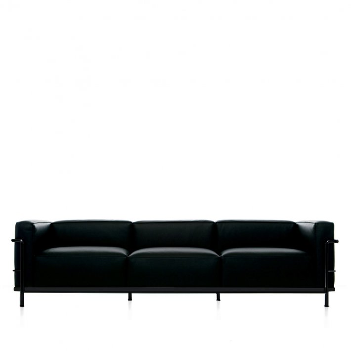 Cassina - Fauteuil Grand Confort | Grand modle | 3-seater sofa | Black frame l Leather