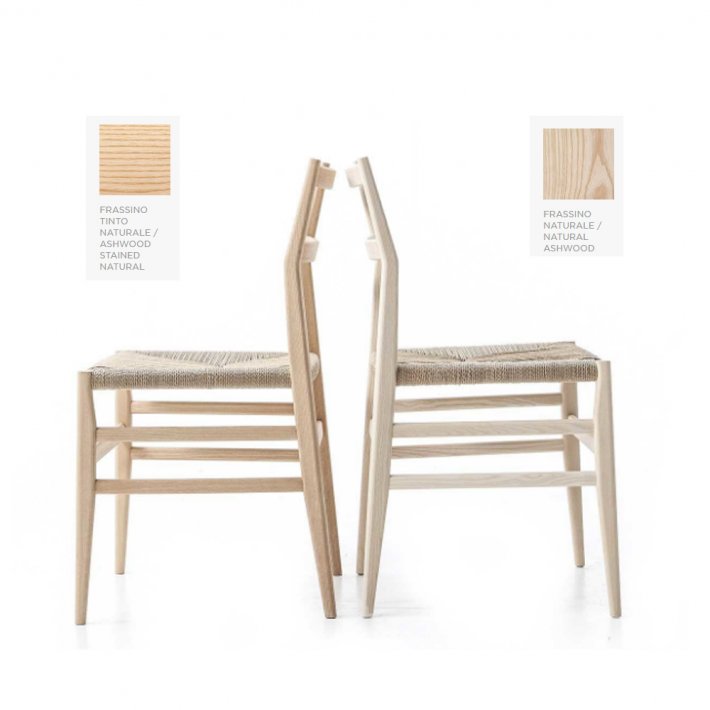 Cassina - 646 Leggera Chair | Stained ash, tekstil