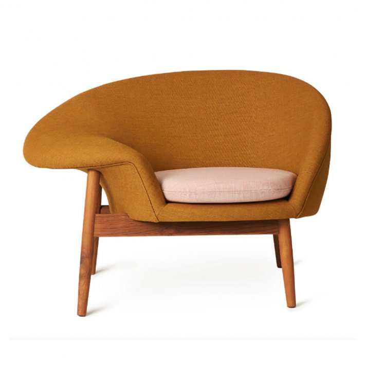 WARM NORDIC - Fried Egg | Textile I Teak Frame