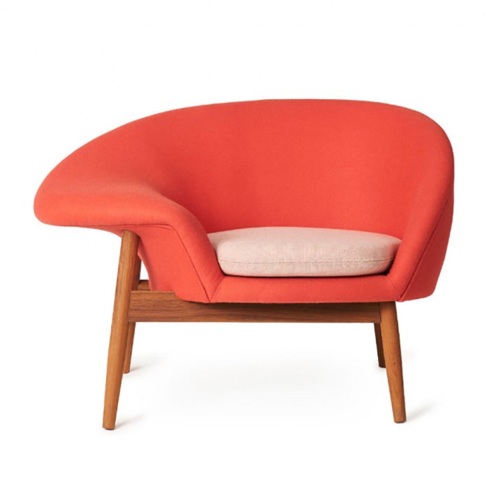 WARM NORDIC - Fried Egg | Textile I Teak Frame