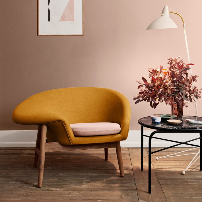 WARM NORDIC - Fried Egg | Textile I Teak Frame