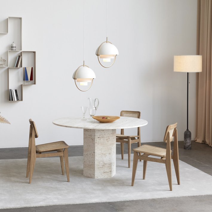 Gubi - Epic Dining Table | 130 |Travertine