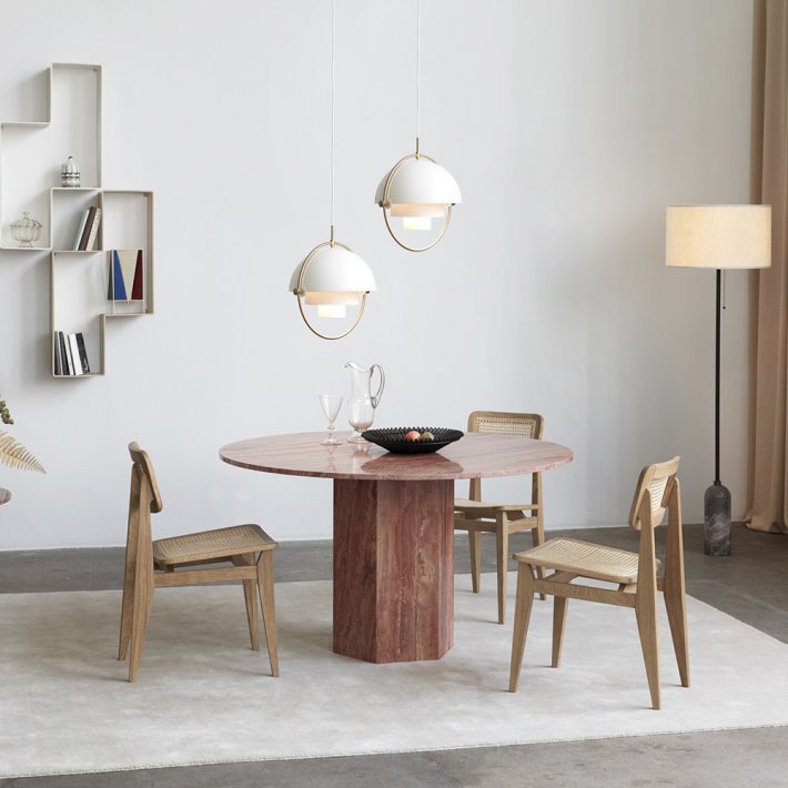 Gubi - Epic Dining Table | 130 |Travertine