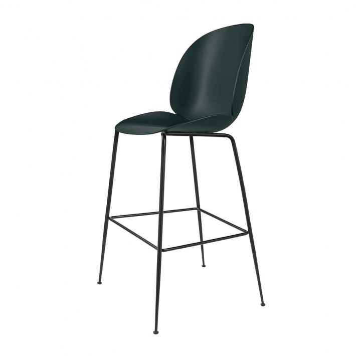 Gubi - Beetle Bar Chair H75 | Grn | Sort Stel | Uden Polstring