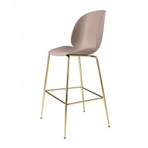 Gubi - Beetle Bar Chair H75 | Sweet Pink | Messing Stel | Uden Polstring