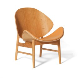 WARM NORDIC - The Orange loungestol | Hvidolieret eg, lder, sdepolstret