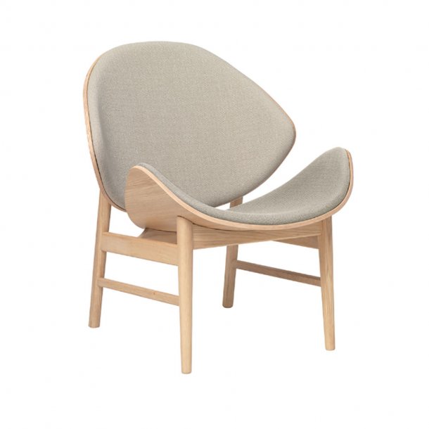 WARM NORDIC - The Orange loungestol | Hvidolieret eg, tekstil, fuldpolstret