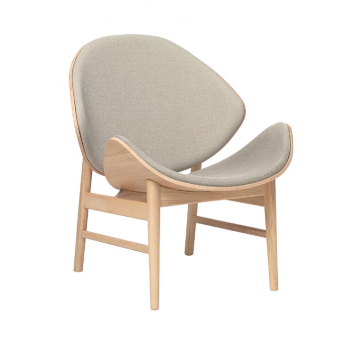 WARM NORDIC - The Orange loungestol | Hvidolieret eg, tekstil, fuldpolstret