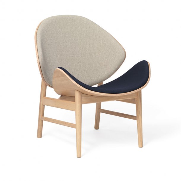 WARM NORDIC - The Orange loungestol | Hvidolieret eg, tekstil, fuldpolstret