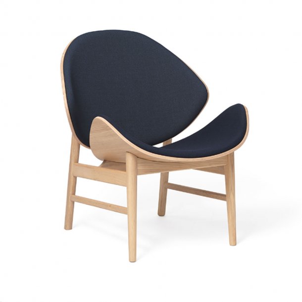 WARM NORDIC - The Orange loungestol | Hvidolieret eg, tekstil, fuldpolstret