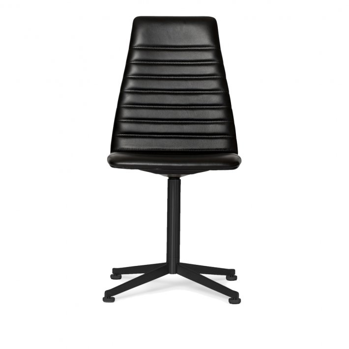 Paustian - Spinal Chair 44, Swivel base black, High back | Chanel stitching, Lder