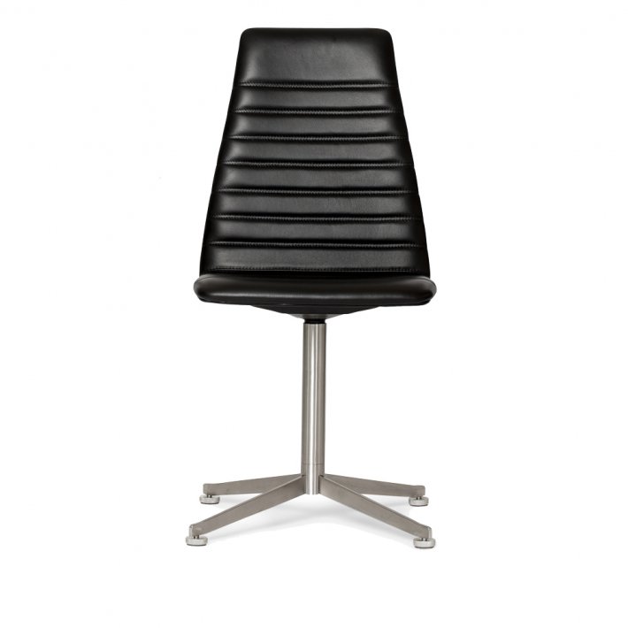 Paustian - Spinal Chair 44, Swivel base chrome, High back | Chanel stitching | W.O armrest | Lder