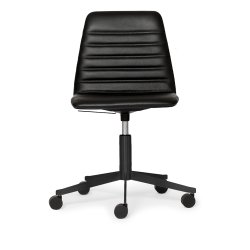 Paustian - Spinal Chair 44, 5-star Base Black w. Castors | Chanel stitching, Lder