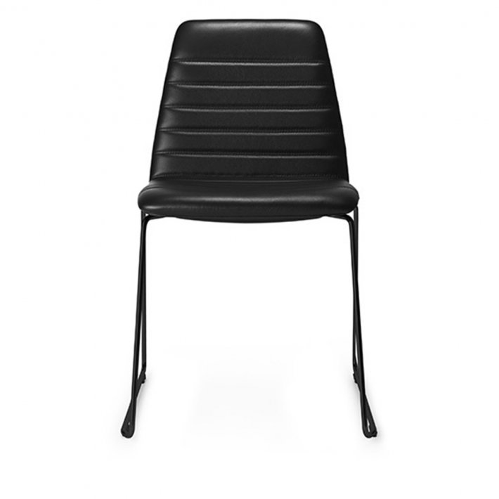 Paustian - Spinal Chair 44, Sled base black | Channel stitching, lder