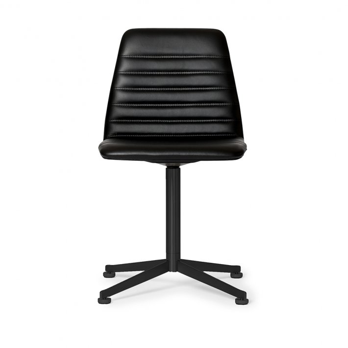Paustian - Spinal Chair 44, swivel base black | Channel stitching, Lder