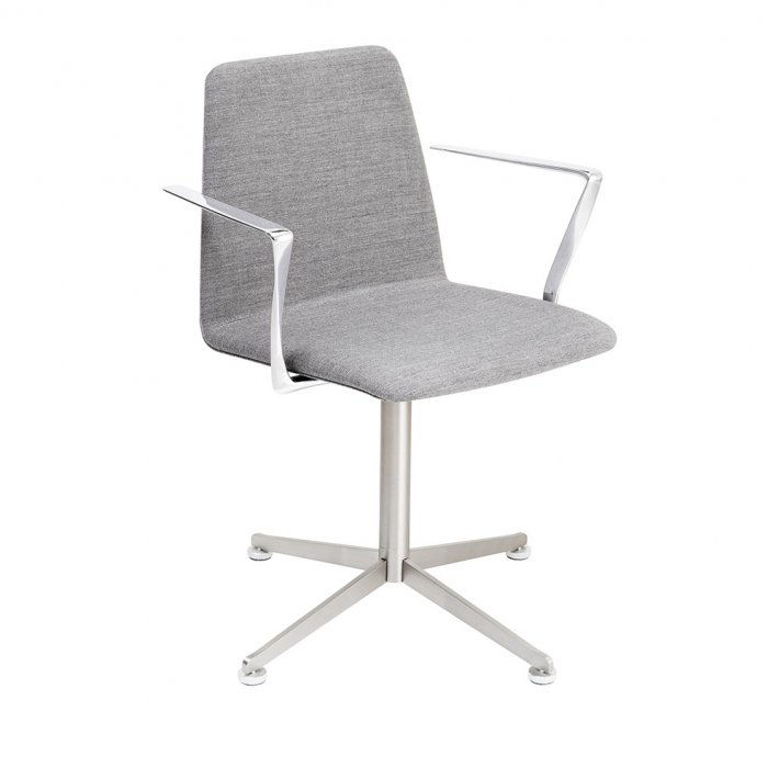 Paustian - Spinal Chair 44, Swivel base chrome | Plain, Tekstil, Armlæn