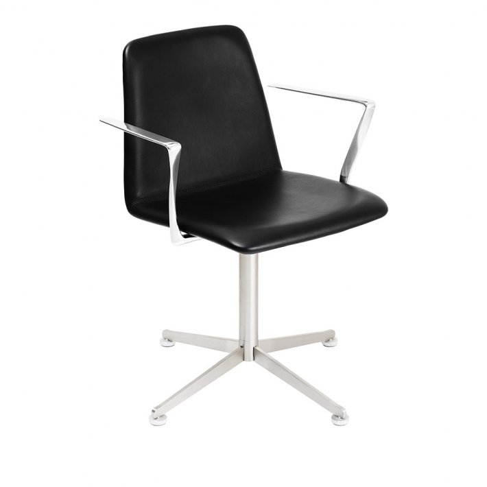 Paustian - Spinal Chair 44, Swivel base chrome | Plain, Lder, Armrest