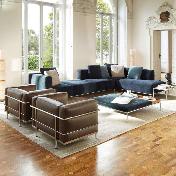 Cassina - Fauteuil Grand Confort | Grand modle| | Chrome frame | Leather