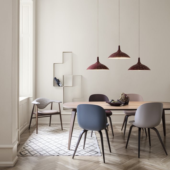 Gubi - Beetle Chair | Seat Upholstered | Wood Base