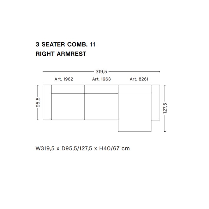 HAY - Mags Sofa | Frdige kombinationer | 3 Seater