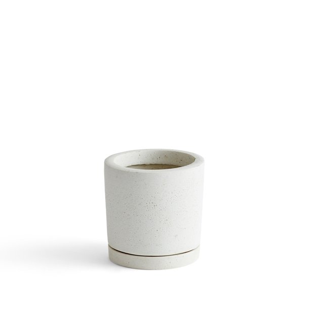 HAY - Plant Pot with saucer M White