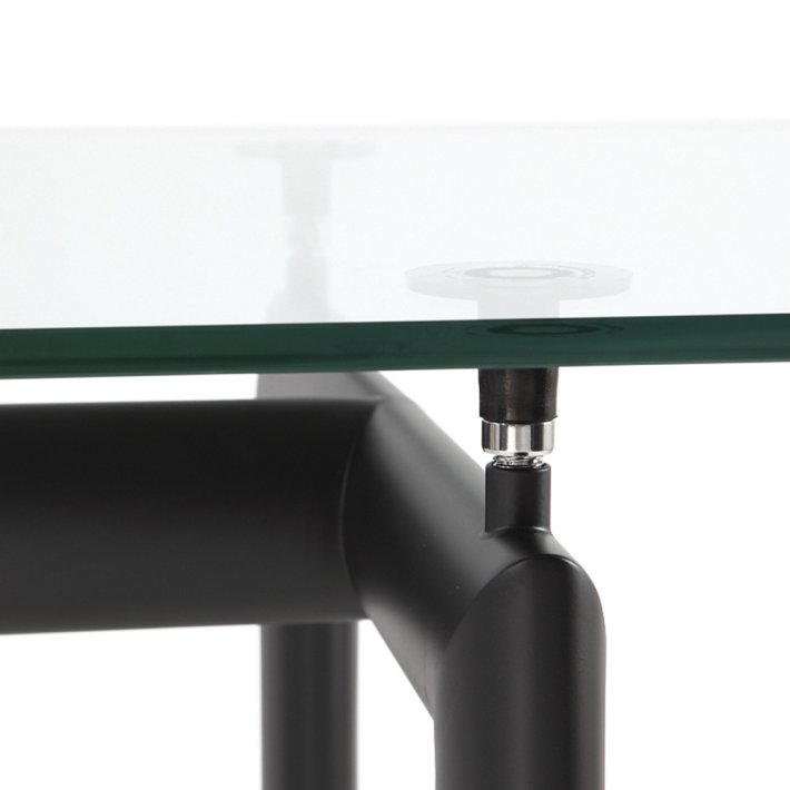 Cassina - 6 Table Tube D�avion | Black steel base, Clear glass