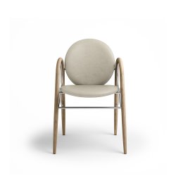 Brdr. Krger - Arkade Spisebordsstol | Hvidolieret eg | Spectrum Oyster Lder 3015 | Krom