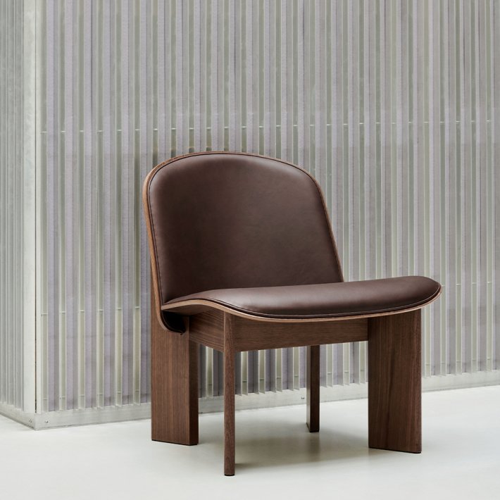 HAY - Chisel Lounge Chair | Valn�d | L�der polstring Sense Dark Brown