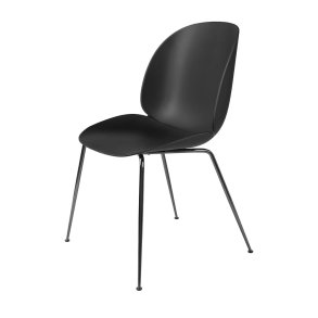 Gubi - Beetle Chair Conic Base | Unupholstered | Black Chrome | Black