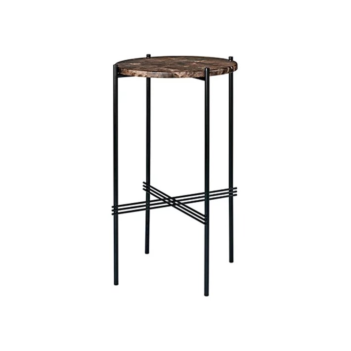 Gubi - TS Console Round | Brun Marmor