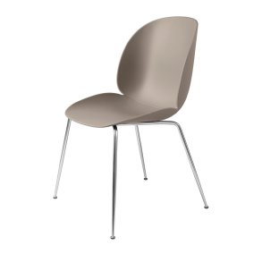 Gubi - Beetle Chair Conic Base | Unupholstered | Chrome | New Beige