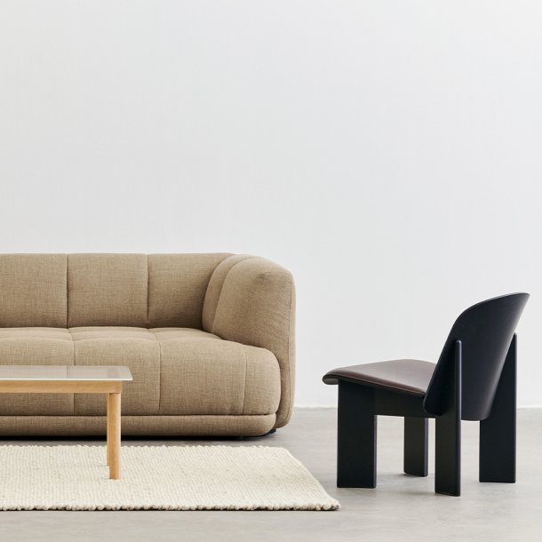 HAY - Chisel Lounge Chair | Black | Lder polstring Sense-Dark Brown