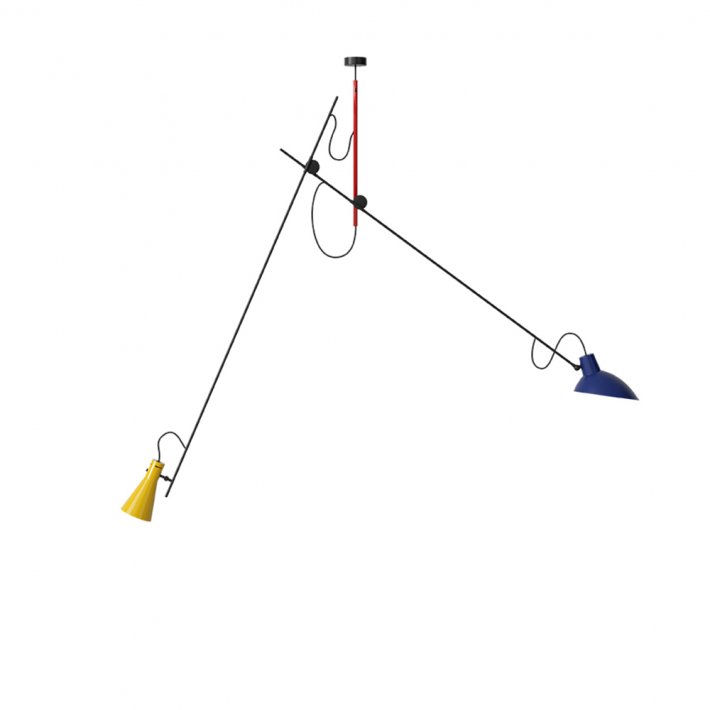 Astep - VV Cinquanta Suspension |Mondrian Structure | Blue and Yellow Reflectors