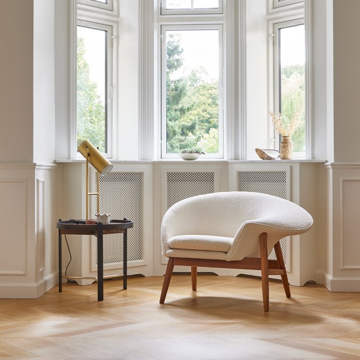 WARM NORDIC - Fried Egg | Textile I Teak Frame