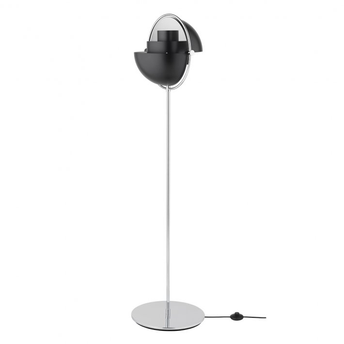 Gubi - Multi-Lite Floor Lamp | Soft Black | Semi Matt | All Chrome