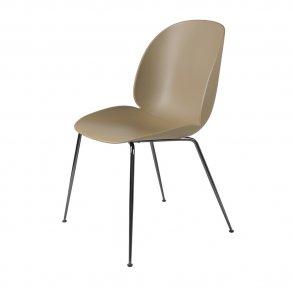 Gubi - Beetle Chair Conic Base | Unupholstered | Black Chrome | Pebble Brown