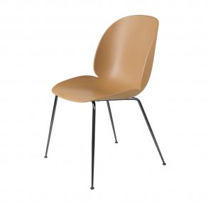Gubi - Beetle Chair Conic Base | Unupholstered | Black Chrome | Amber Brown