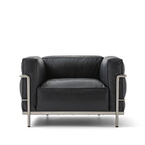 Cassina - Fauteuil Grand Confort | Grand modle| | Chrome frame | Leather