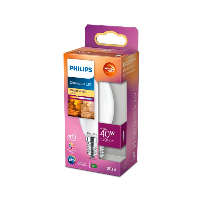 Phillips - E14 | LED | Dmpbar | 4,5 W | 470 Lumen | 2700 Kelvin