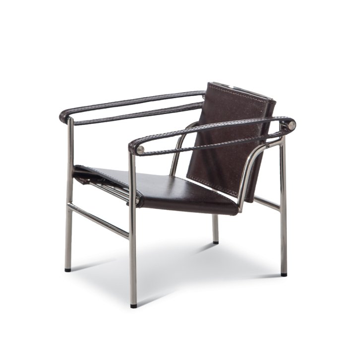 Cassina - Fauteuil  dossier basculant | Chrome frame | Leather