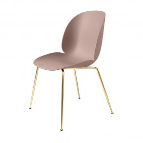 Gubi - Beetle Chair Conic Base | Unupholstered | Brass Semi Matt | Sweet Pink