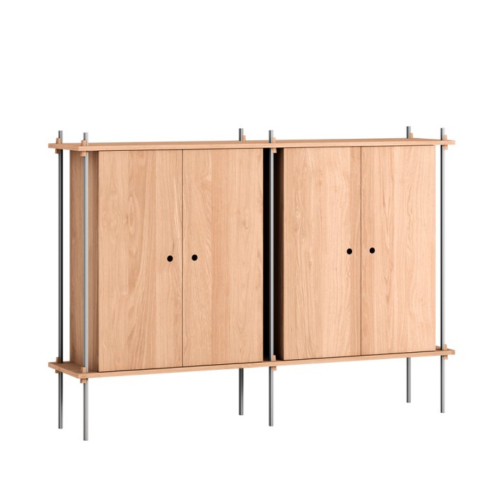 Moebe - Shelving Set I Double Cabinet I Stainless Steel