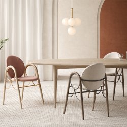 Brdr. Krger - Arkade Spisebordsstol | Fuldpolstret | Eg rget